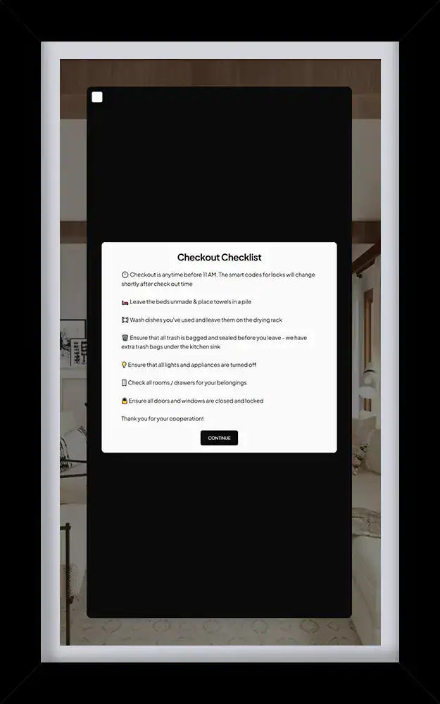 Checkout checklist